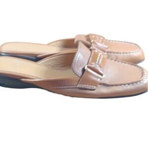 Vintage Cole Haan Nike Air Brown Leather Slip On Mules Women's 7.5